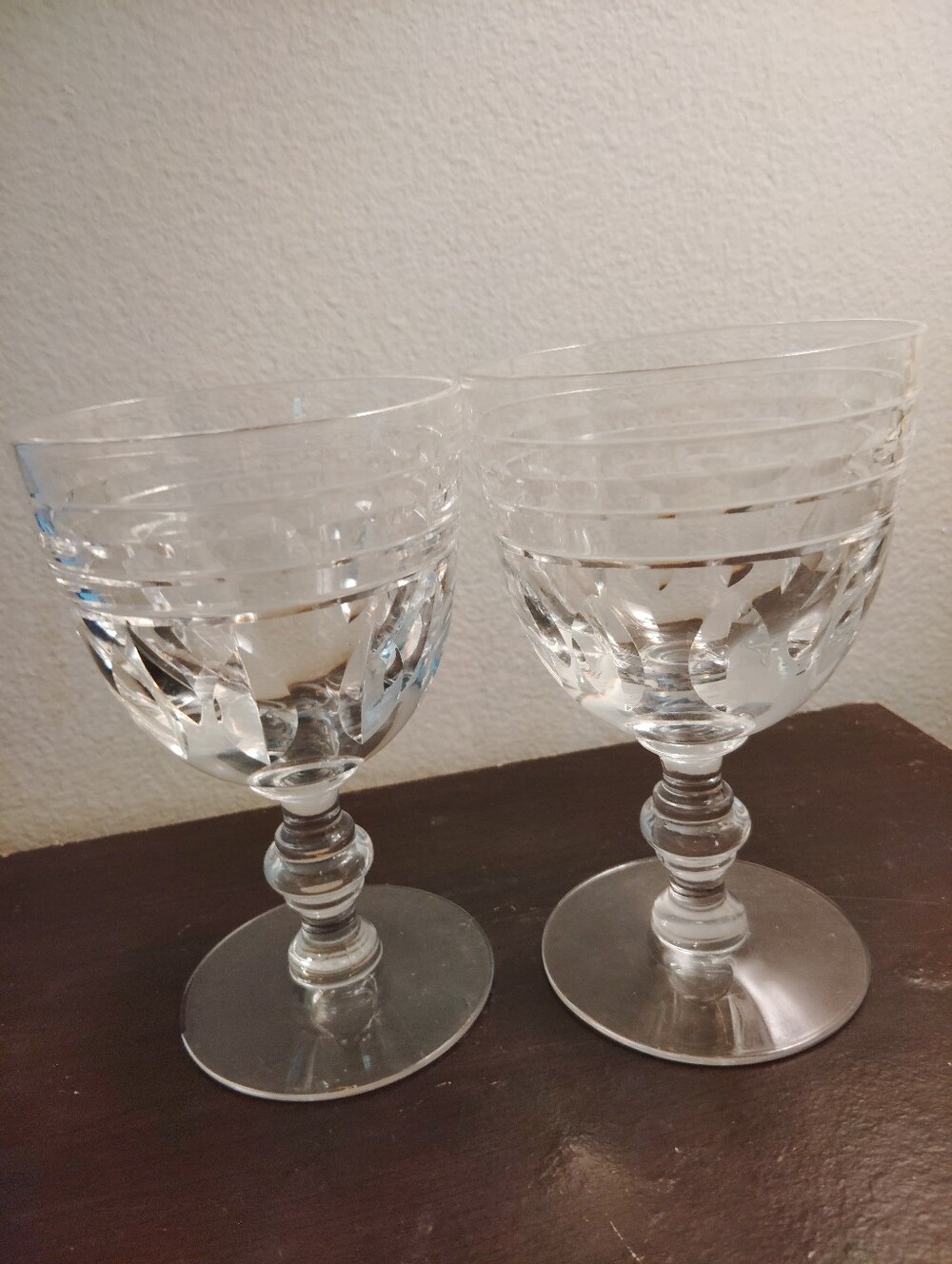 Val St Lambert 2 Kent Water Goblets 5.5" high 8 Oz. Crystal